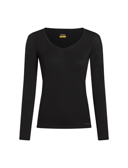Icebreaker Women's Merino Blend 150 Siren LS Sweetheart - Black - Langærmet uld-undertrøje